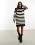 Фото #2 товара Threadbare Evie midi jumper dress in black and white stripe