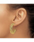 ფოტო #3 პროდუქტის 18k Yellow Gold Polished and Textured Byzantine C-Hoop Earrings