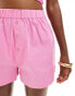 ASOS DESIGN Kaye cotton beach boxer short in bright pink