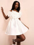 Фото #1 товара ASOS LUXE bandeau ruffle wired corsage mini dress in white