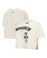ფოტო #1 პროდუქტის Women's Cream Brooklyn Nets Retro Classic Cropped Boxy T-shirt