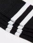 ASOS DESIGN 5 pack sport socks in black with white stripe