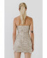 Women's Sequins Ruching Mini Dress