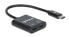 Фото #4 товара Manhattan USB-C to USB-C Audio Adapter and USB-C (inc Power Delivery) - Black - 480 Mbps (USB 2.0) - Cable 11cm - With Power Delivery to USB-C Port (60W) - Three Year Warranty - Retail Box - Black - 0.112 m - 11 g - 1 pc(s)