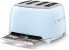 Фото #5 товара SMEG, TSF03PBEU 4-Slot Toaster, 4 Extra Wide Toast Slots, 2 x 6 Roasting Levels, 2 x 3 Automatic Programmes: Reheat, Defrost and Bagel Function, Removable Crumb Tray, 2000W, Blue