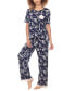 ფოტო #1 პროდუქტის Women's Something Sweet Rayon Pant Pajama Set, 2 Piece