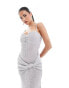 Фото #3 товара ASOS DESIGN cami strappy sequin maxi dress in silver