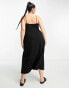 Фото #3 товара ASOS DESIGN Curve strappy midi dress with crochet daisy detail in black