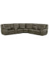 Фото #1 товара Hansley 6-Pc Zero Gravity Leather Sectional with 2 Power Recliners, Created for Macy's