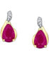 Ruby (1 ct. t.w.) & Diamond Accent Pear Stud Earrings in 14k Gold