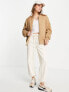 Фото #4 товара Topshop cotton oversized bomber jacket in taupe