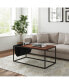 Riley Indoor Walnut Sofa Table With Metal Frame And Canvas Hanger