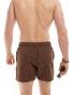 ASOS DESIGN swim shorts in short length in brown