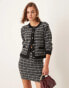 Фото #1 товара Vila knitted polo cardigan co-ord in black boucle check