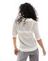 & Other Stories relaxed pointelle knitted polo top in off-white