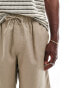 ADPT linen mix shorts in beige