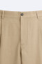 Pleated cotton - linen trousers