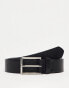 Фото #2 товара ASOS DESIGN smart faux leather belt with black buckle in black faux croc