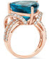 ფოტო #4 პროდუქტის Deep Sea Blue Topaz (9 ct. t.w.) & Nude Diamonds (1-3/4 ct. t.w.) Ring in 14k Rose Gold