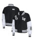 Фото #1 товара Women's Black, White Las Vegas Raiders Full-Zip Varsity Jacket