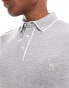 French Connection piping polo in light grey melange