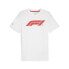 Фото #1 товара Puma F1 Ess Logo Crew Neck Short Sleeve T-Shirt Mens White Casual Tops 62585102