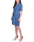 Фото #3 товара Petite Short Sleeve Zip Front Dress