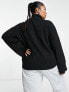 Pieces Curve oversized high neck jumper in black