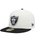 Фото #1 товара Men's Cream and Black Las Vegas Raiders Chrome Collection 59FIFTY Fitted Hat