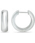 ფოტო #1 პროდუქტის Wide Polished Hoop Earrings in Sterling Silver, Created for Macy's