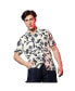 Фото #1 товара Men's Midnight Black & Ivory White Contrast Flower Shirt