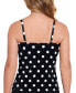 Фото #2 товара Swim Solutions Women's Tummy-Control V-Neck Pleated Tankini Top Black Size 12