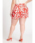 Plus Size High Waisted Print Short