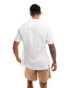 ASOS DESIGN short sleeve deep revere muscle viscose shirt in white