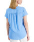 ფოტო #2 პროდუქტის Petite Pleat-Front Flutter-Sleeve Top