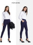Фото #7 товара Bamans Women's Stretch Trousers Skinny Fit Straight Suit Trousers Long Jogging Bottoms Leggings with Pockets Elegant Casual Trousers Elastic Bengaline Jegging