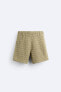 Textured crochet bermuda shorts