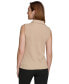 Women's Sleeveless Twist-Front Collared Shirt