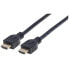 Фото #2 товара Manhattan HDMI Cable with Ethernet (CL3 rated - suitable for In-Wall use) - 4K@60Hz (Premium High Speed) - 3m - Male to Male - Black - Ultra HD 4k x 2k - In-Wall rated - Fully Shielded - Gold Plated Contacts - Lifetime Warranty - Polybag - 3 m - HDMI Type A (Standa