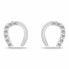 Horseshoe silver earrings with zircons EA1061W