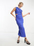 Фото #4 товара Only cut out detal ruched maxi dress in royal blue