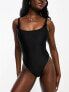 The Frolic narnia knot detail square neck swimsuit in black 36 - фото #1