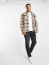 Selected Homme check shirt in beige and brown