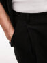 Фото #5 товара Topman smart wide leg with pleat trousers in black