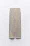 Textured flowing wide-leg trousers