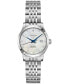 ფოტო #1 პროდუქტის Women's Swiss Automatic Record Collection Diamond-Accent Stainless Steel Bracelet Watch 30mm