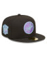 Фото #1 товара Men's Black Los Angeles Dodgers 40th Anniversary Black Light 59FIFTY Fitted Hat