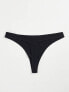 ASOS DESIGN Curve 3 pack ribbed thong in black