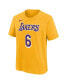 ფოტო #3 პროდუქტის Big Boys LeBron James Gold Los Angeles Lakers Icon Name and Number T-shirt