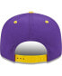 ფოტო #5 პროდუქტის Men's Purple, Gold Los Angeles Lakers Stacked Slant 2-Tone 9FIFTY Snapback Hat